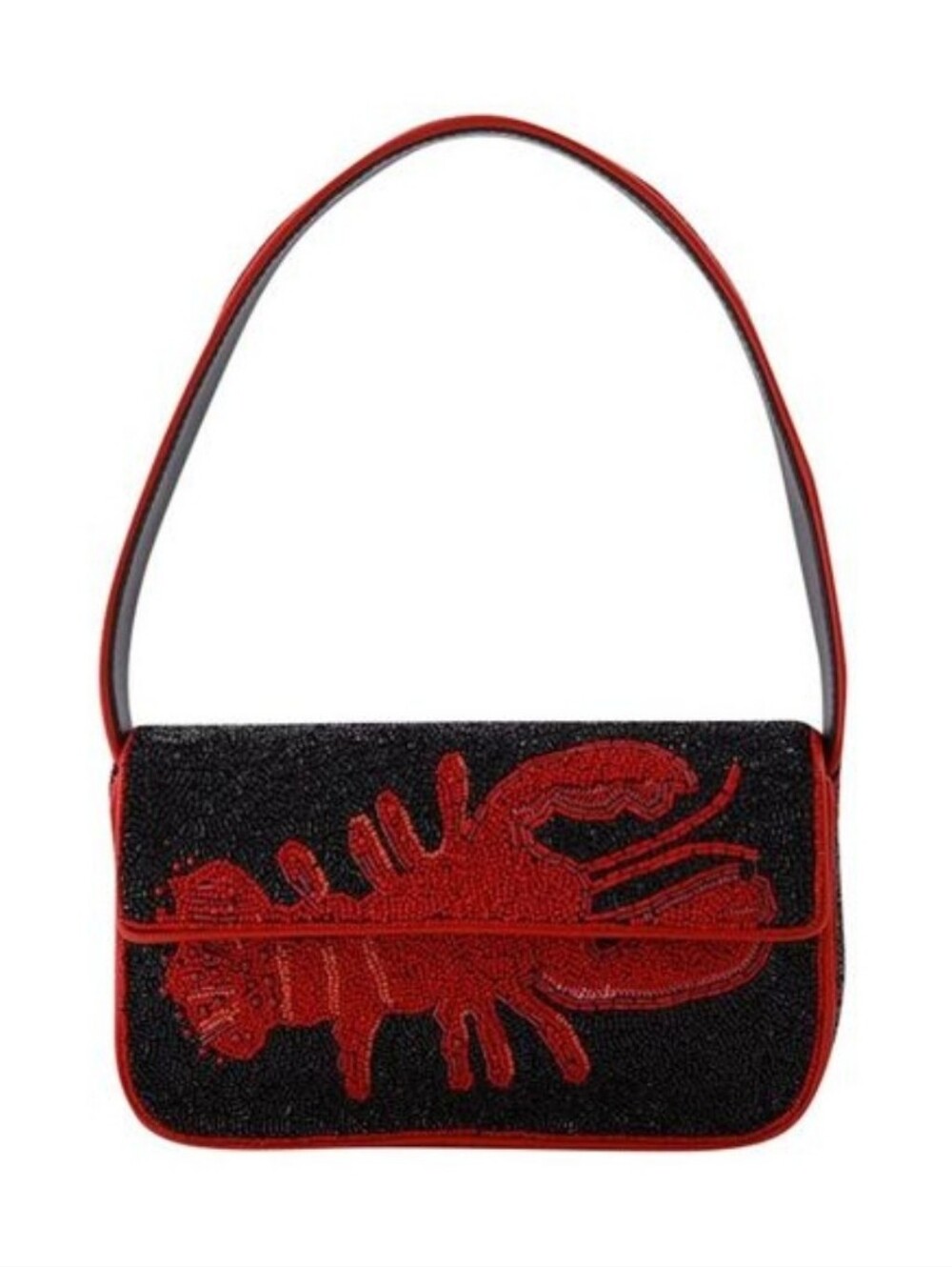 Staud tommy beaded bag lobster, y2k luxury purse statement maximalism surf ocean